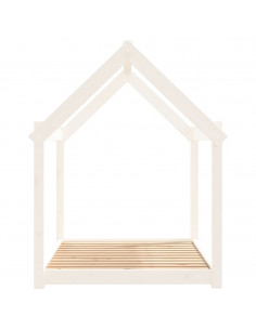 Cuccia per Cani Bianca 111x80x100 cm in Legno Massello di Pino