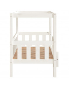 Cuccia per Cani Bianco 95,5x73,5x90cm in Legno Massello di Pino