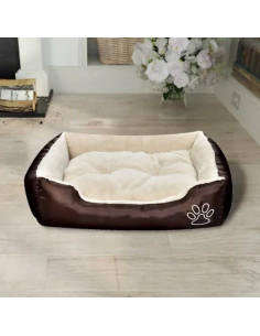 Lettino per Cani Marrone e Beige XXL 2