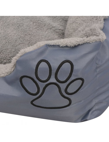 Cuccia per Cani con Cuscino Imbottito Taglia L Grigio