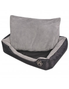 Cuccia per Cani con Cuscino Imbottito Taglia L Nero 2