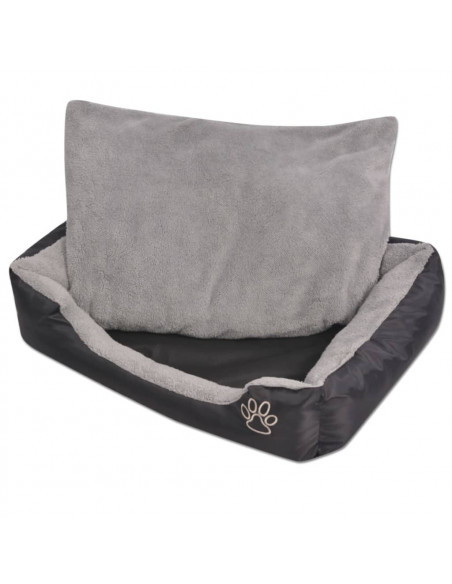 Cuccia per Cani con Cuscino Imbottito Taglia L Nero