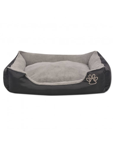 Cuccia per Cani con Cuscino Imbottito Taglia L Nero