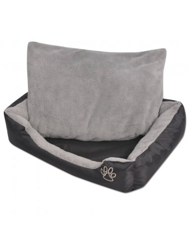 Cuccia per Cani con Cuscino Imbottito Taglia XL Nero