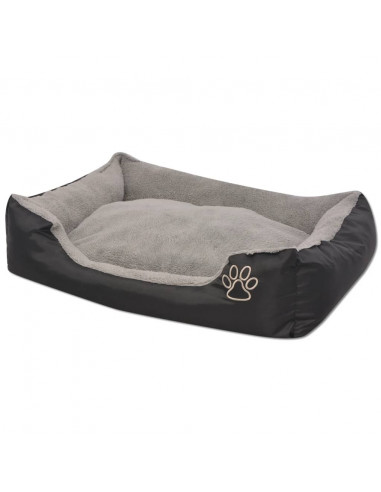 Cuccia per Cani con Cuscino Imbottito Taglia XL Nero