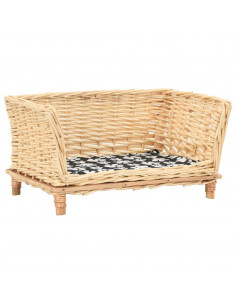 Cesta per Cani con Cuscino 50x33x30 cm Salice Naturale 2