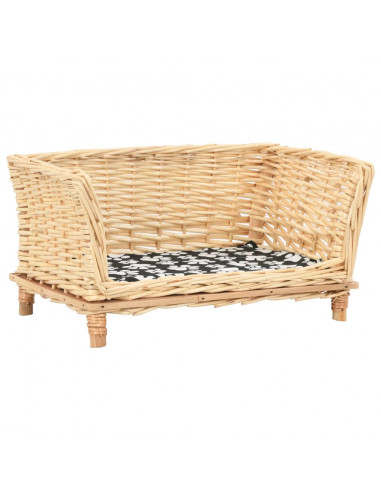 Cesta per Cani con Cuscino 50x33x30 cm Salice Naturale