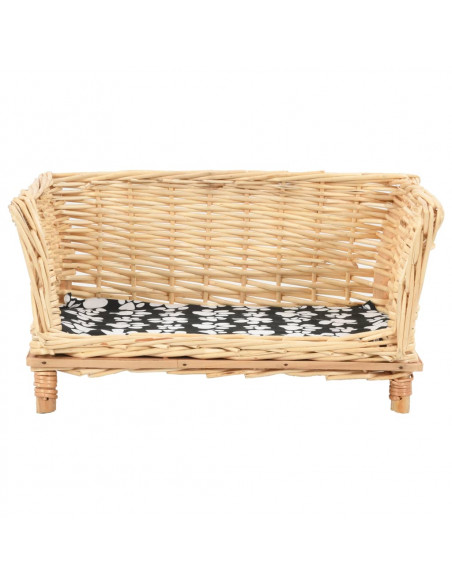 Cesta per Cani con Cuscino 50x33x30 cm Salice Naturale