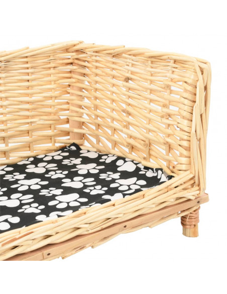 Cesta per Cani con Cuscino 50x33x30 cm Salice Naturale