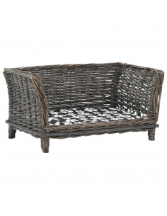 Cesta per Cani con Cuscino Grigio 50x33x30 cm Salice Naturale 2