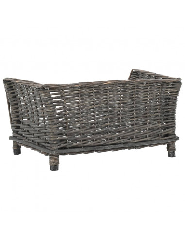 Cesta per Cani con Cuscino Grigio 50x33x30 cm Salice Naturale