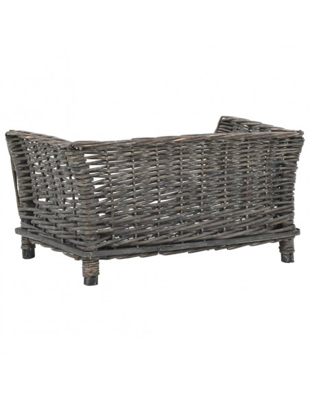 Cesta per Cani con Cuscino Grigio 50x33x30 cm Salice Naturale