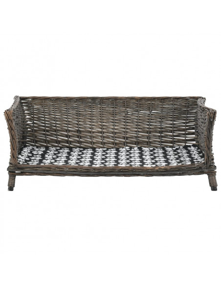 Cesta per Cani con Cuscino Grigio 90x54x35 cm Salice Naturale