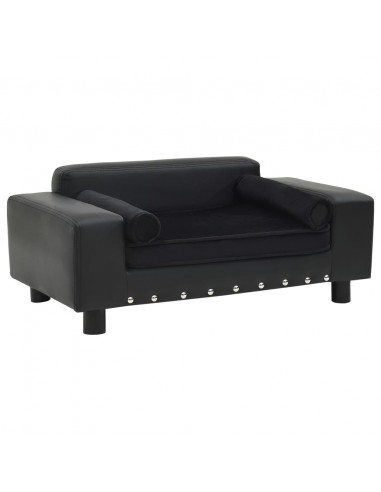 Divano per Cani Nero 81x43x31 cm in Peluche e Similpelle