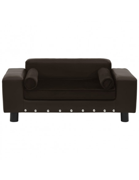 Divano per Cani Marrone 81x43x31 cm in Peluche e Similpelle