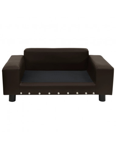 Divano per Cani Marrone 81x43x31 cm in Peluche e Similpelle