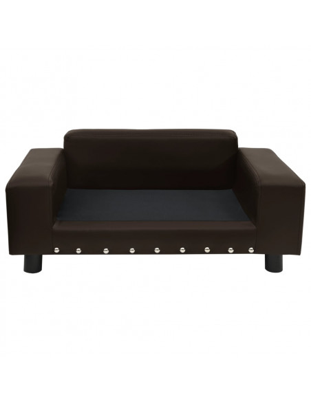 Divano per Cani Marrone 81x43x31 cm in Peluche e Similpelle