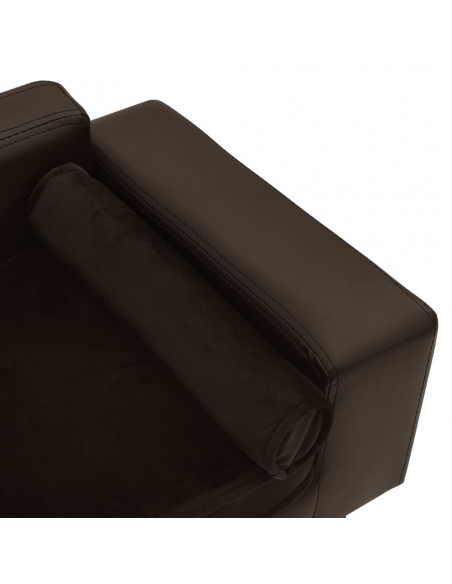 Divano per Cani Marrone 81x43x31 cm in Peluche e Similpelle