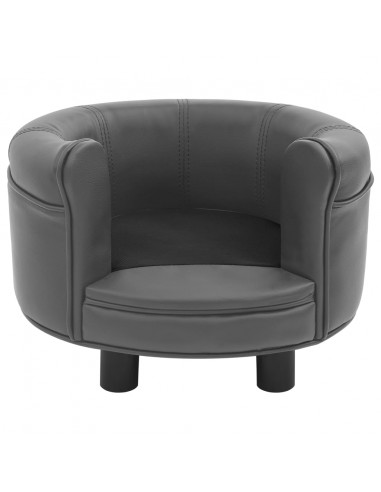 Divano per Cani Grigio 48x48x32 cm in Peluche e Similpelle