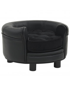 Divano per Cani Nero 48x48x32 cm in Peluche e Similpelle 2