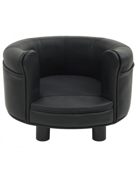 Divano per Cani Nero 48x48x32 cm in Peluche e Similpelle
