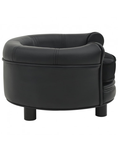 Divano per Cani Nero 48x48x32 cm in Peluche e Similpelle