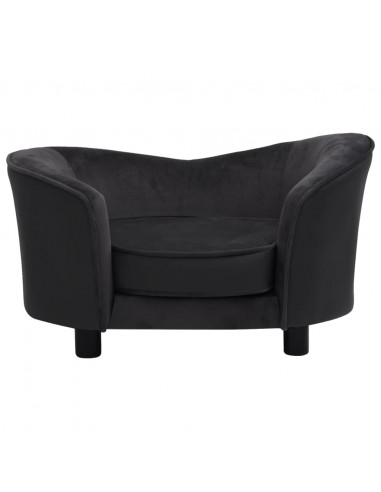 Divano per Cani Nero 69x49x40 cm in Peluche e Similpelle