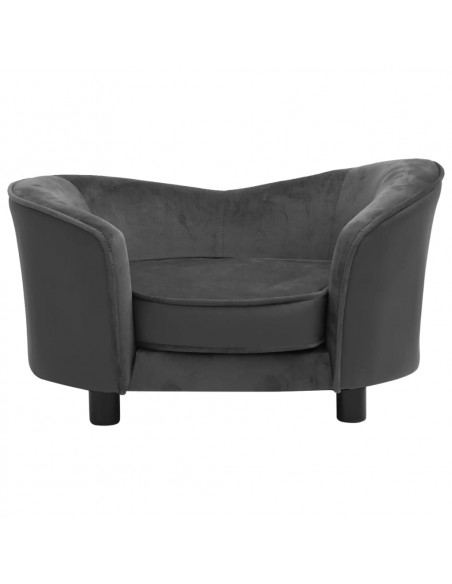 Divano per Cani Grigio Scuro 69x49x40 cm in Peluche e Similpelle
