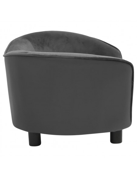 Divano per Cani Grigio Scuro 69x49x40 cm in Peluche e Similpelle