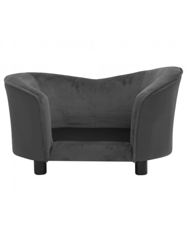 Divano per Cani Grigio Scuro 69x49x40 cm in Peluche e Similpelle