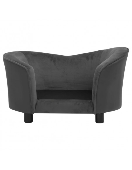 Divano per Cani Grigio Scuro 69x49x40 cm in Peluche e Similpelle