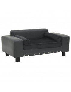 Divano per Cani Grigio Scuro 81x43x31cm in Peluche e Similpelle 2