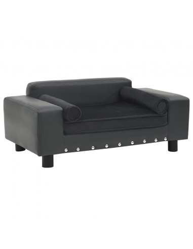 Divano per Cani Grigio Scuro 81x43x31cm in Peluche e Similpelle