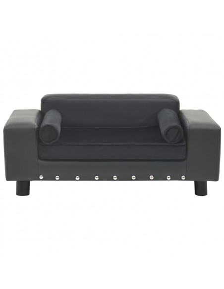 Divano per Cani Grigio Scuro 81x43x31cm in Peluche e Similpelle