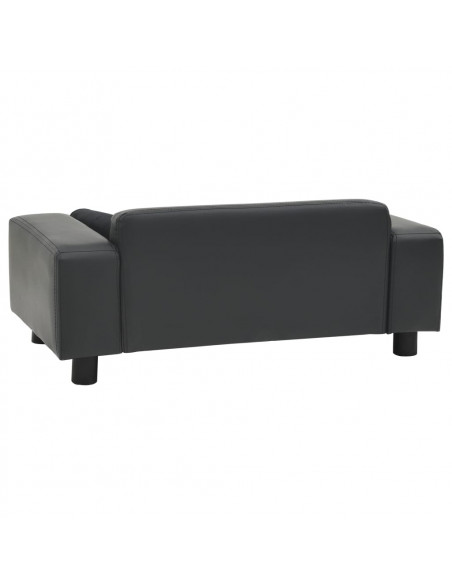 Divano per Cani Grigio Scuro 81x43x31cm in Peluche e Similpelle