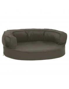 Materasso Ergonomico per Cani 60x42cm Effetto Lino Grigio Scuro