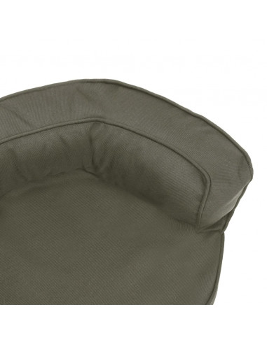 Materasso Ergonomico per Cani 60x42cm Effetto Lino Grigio Scuro