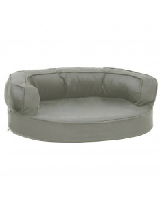 Materasso Ergonomico per Cani 60x42 cm Effetto Lino Grigio