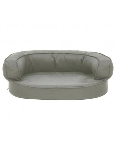Materasso Ergonomico per Cani 60x42 cm Effetto Lino Grigio