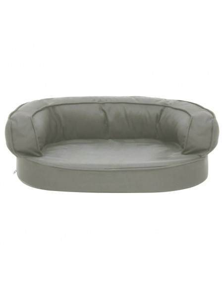 Materasso Ergonomico per Cani 60x42 cm Effetto Lino Grigio