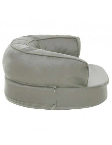 Materasso Ergonomico per Cani 60x42 cm Effetto Lino Grigio