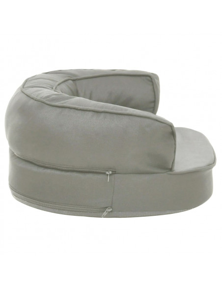Materasso Ergonomico per Cani 60x42 cm Effetto Lino Grigio