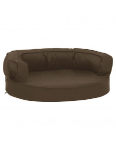 Materasso Ergonomico per Cani 60x42 cm Effetto Lino Marrone