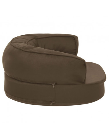 Materasso Ergonomico per Cani 60x42 cm Effetto Lino Marrone