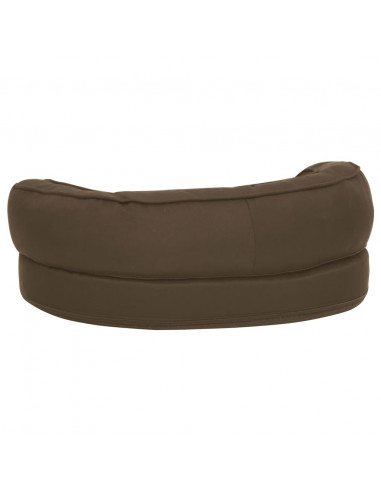 Materasso Ergonomico per Cani 60x42 cm Effetto Lino Marrone