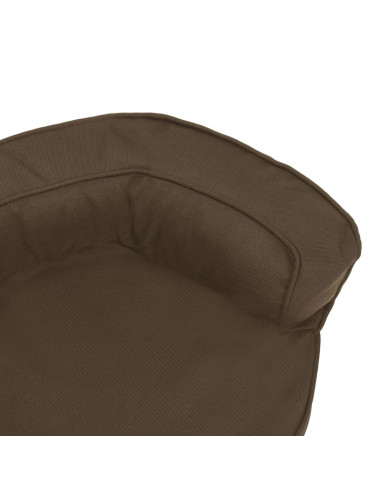 Materasso Ergonomico per Cani 60x42 cm Effetto Lino Marrone