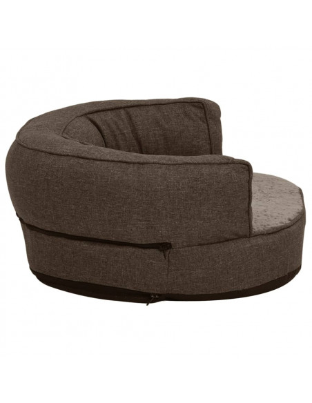 Materasso Ergonomico per Cani 60x42cm Pile Effetto Lino Marrone