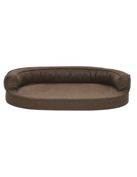 Materasso Ergonomico per Cani 75x53 cm Effetto Lino Marrone