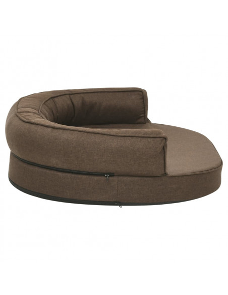 Materasso Ergonomico per Cani 75x53 cm Effetto Lino Marrone