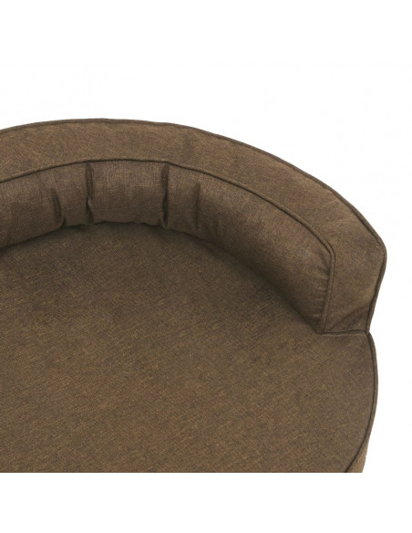 Materasso Ergonomico per Cani 75x53 cm Effetto Lino Marrone